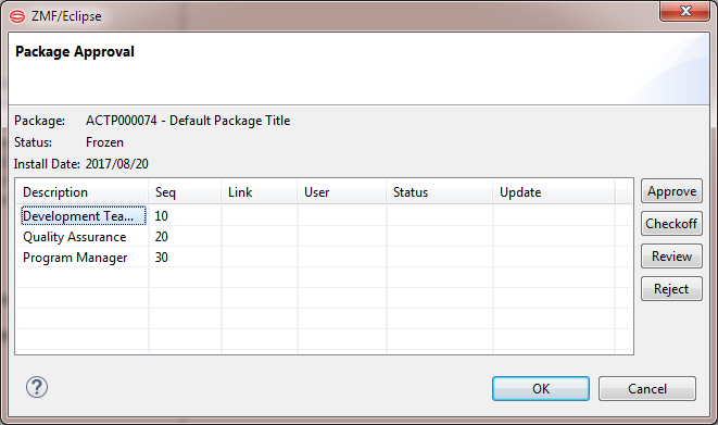 package approval window