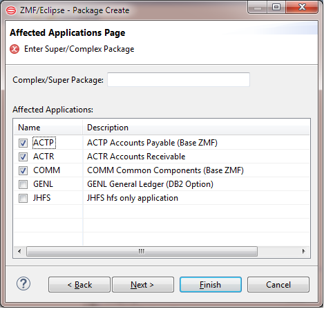 affected applications page