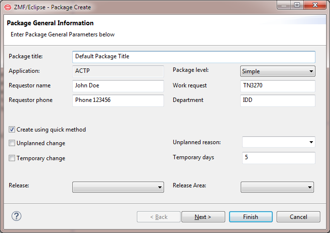 Package general information