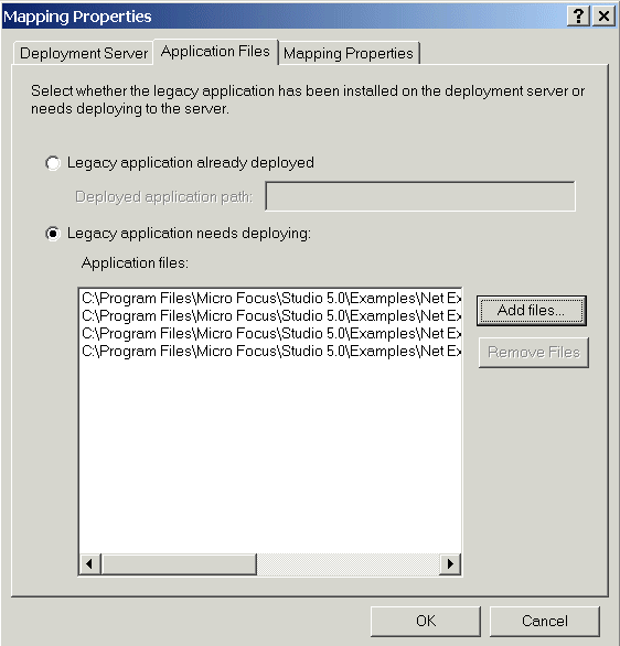 Application files to be Deployed