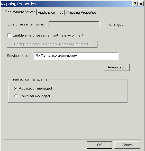 Mapping Properties Dialog Box