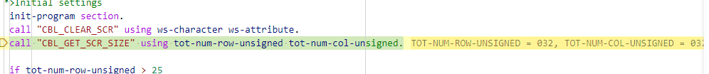 Inline values of variabes during debugging